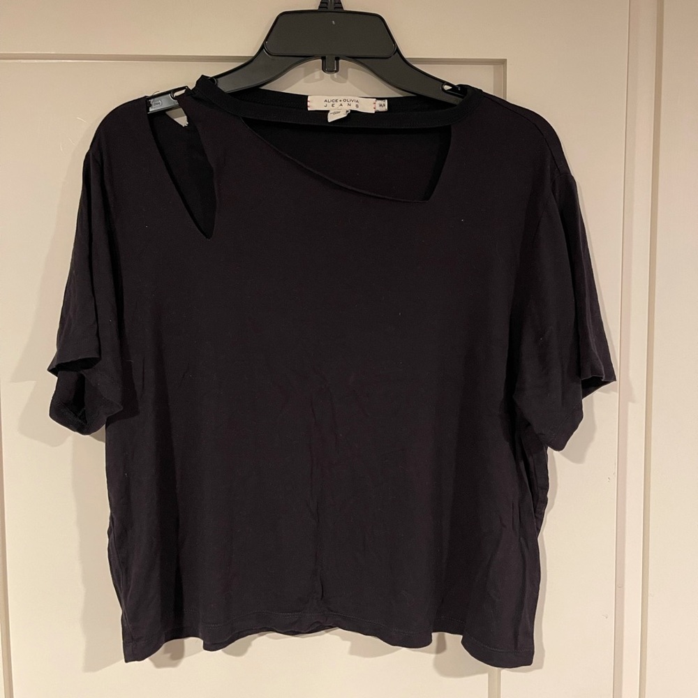Alice + Olivia Cropped Cutout Tee